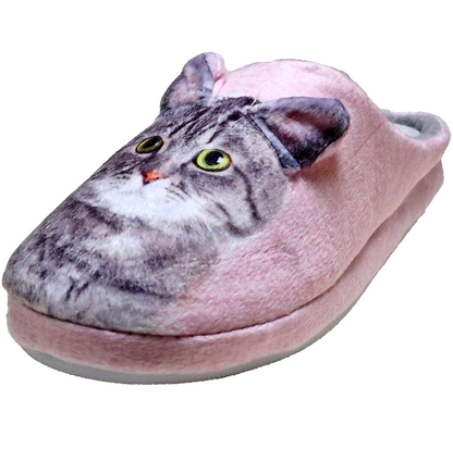 Niedliche Damen Pantoffeln Puschen Hausschuhe Hund Katze mit 3D Ohren Gr. 36-41