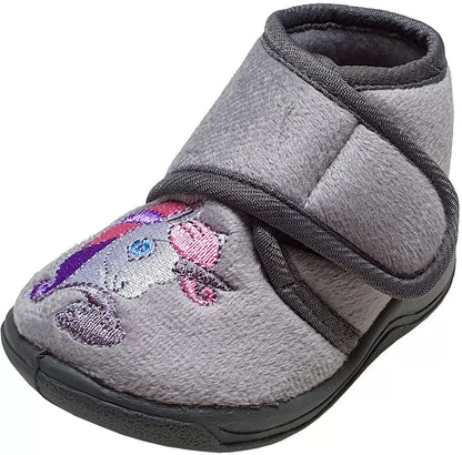 Kinderhausschuhe Einhorn grau